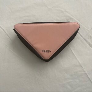 Prada Pink and Black Geometric Pouch